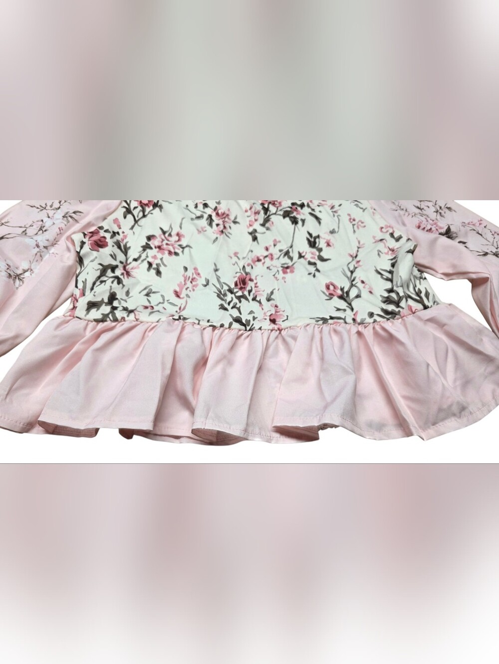 Floral Lace Peplum Crop Top New Medium - Picture 8 of 10